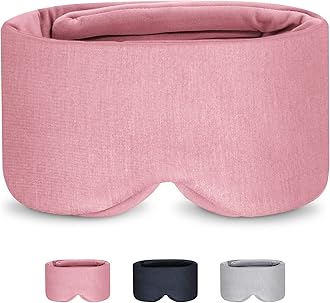 Sleep Mask for Women Men 100% Handmade Cotton - Eye Mask Sleep with Double Thickened Nose Wing for Fully Light Blocking, Blindfold Sleeping Mask for Home/Flight/Shift Work