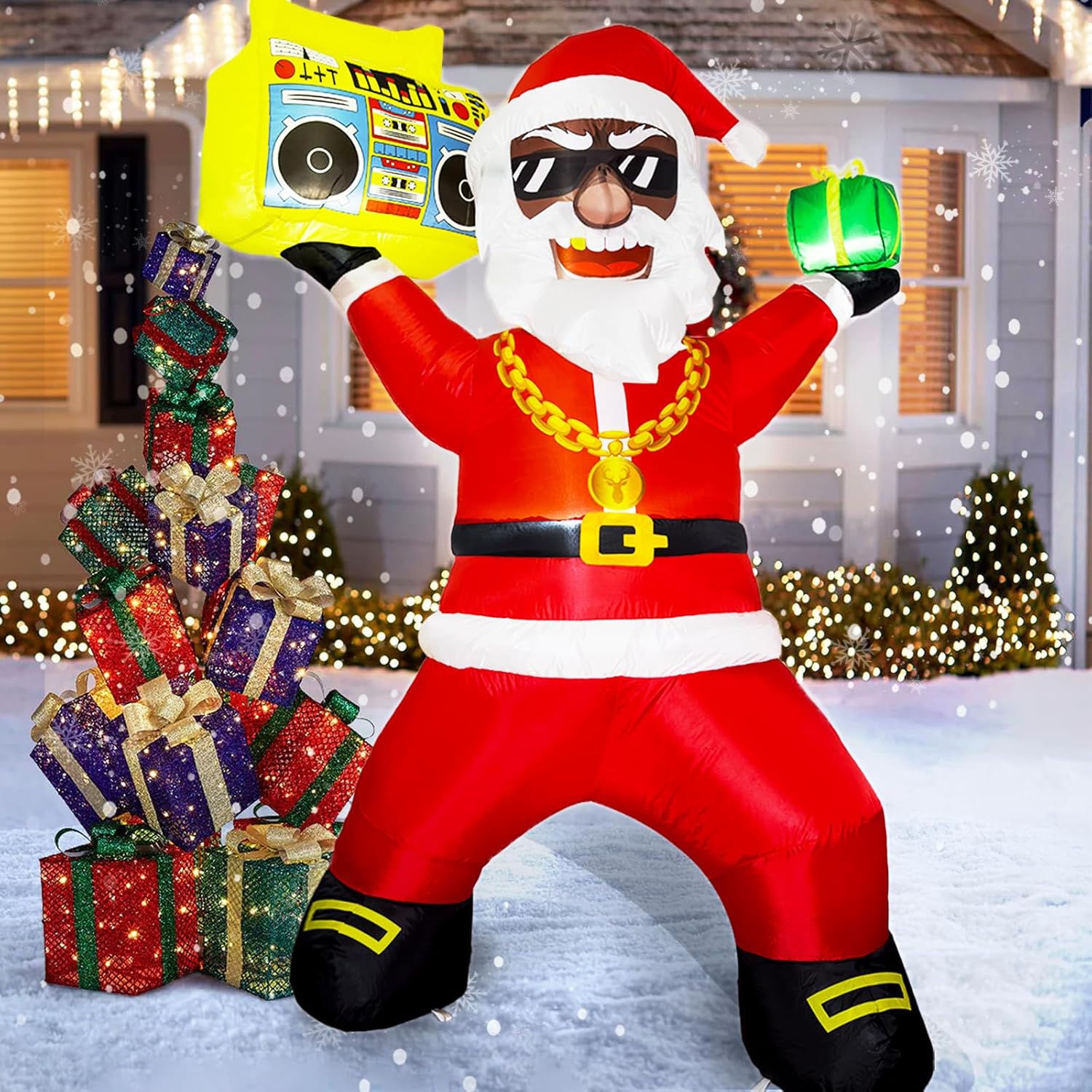 Black Santa Blow Up