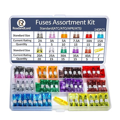 Juego surtido de fusibles ATC/ATO/APR/ATS de 140 piezas – Fusibles estándar para automóvil (2A-40A) para automóvil, barco, camión, SUV