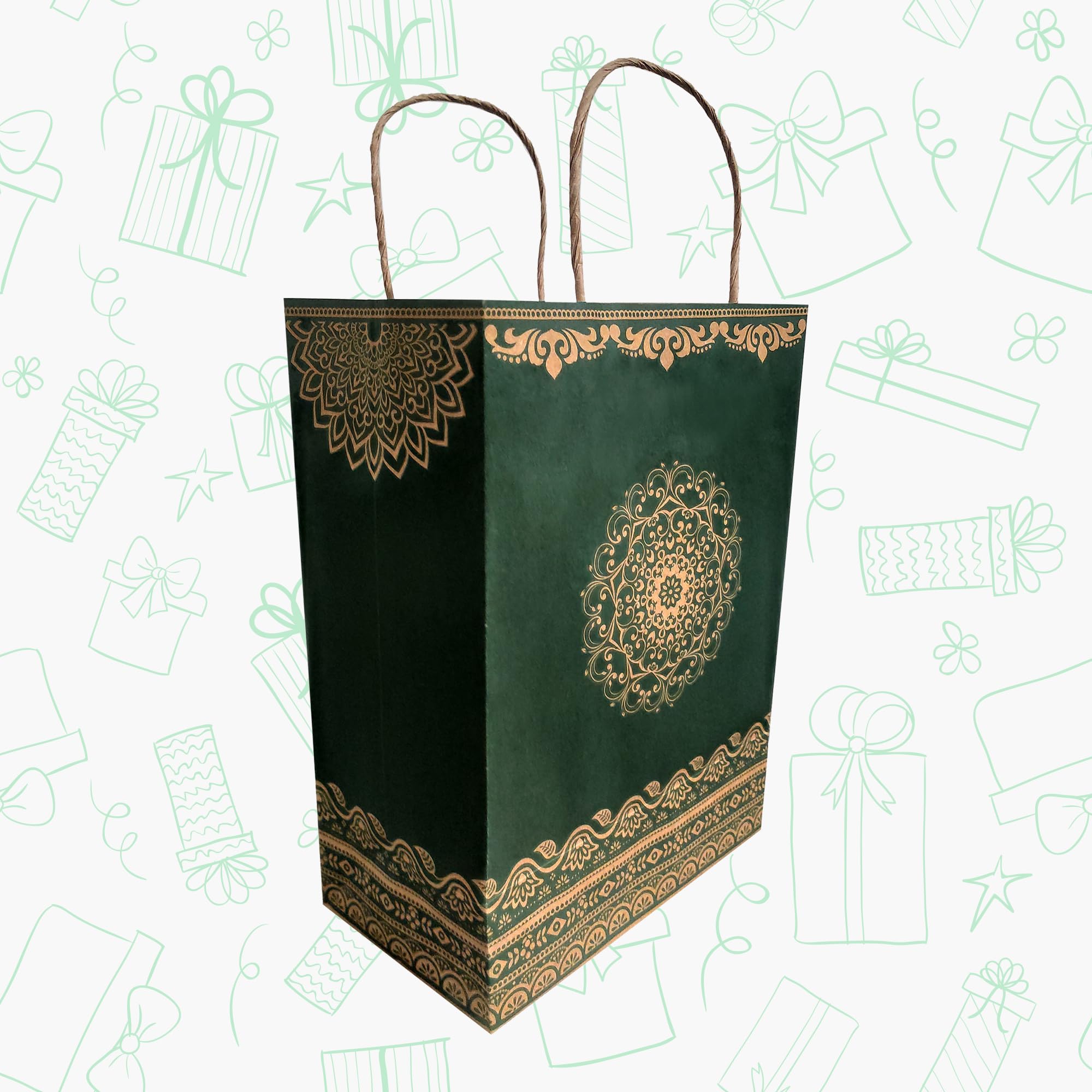 Urban Eco Bag Paper Carry Bag, 7 Inch X 4 Inch X 9 Inch For Baby Shower, Birthday, Christmas, Engagement, Festival,Party, Valentine, Wedding, Cosmetic, Jewellery And Gift Item (100),Green (B0CM9JLTZ9) Amazon Price History, Amazon Price Tracker
