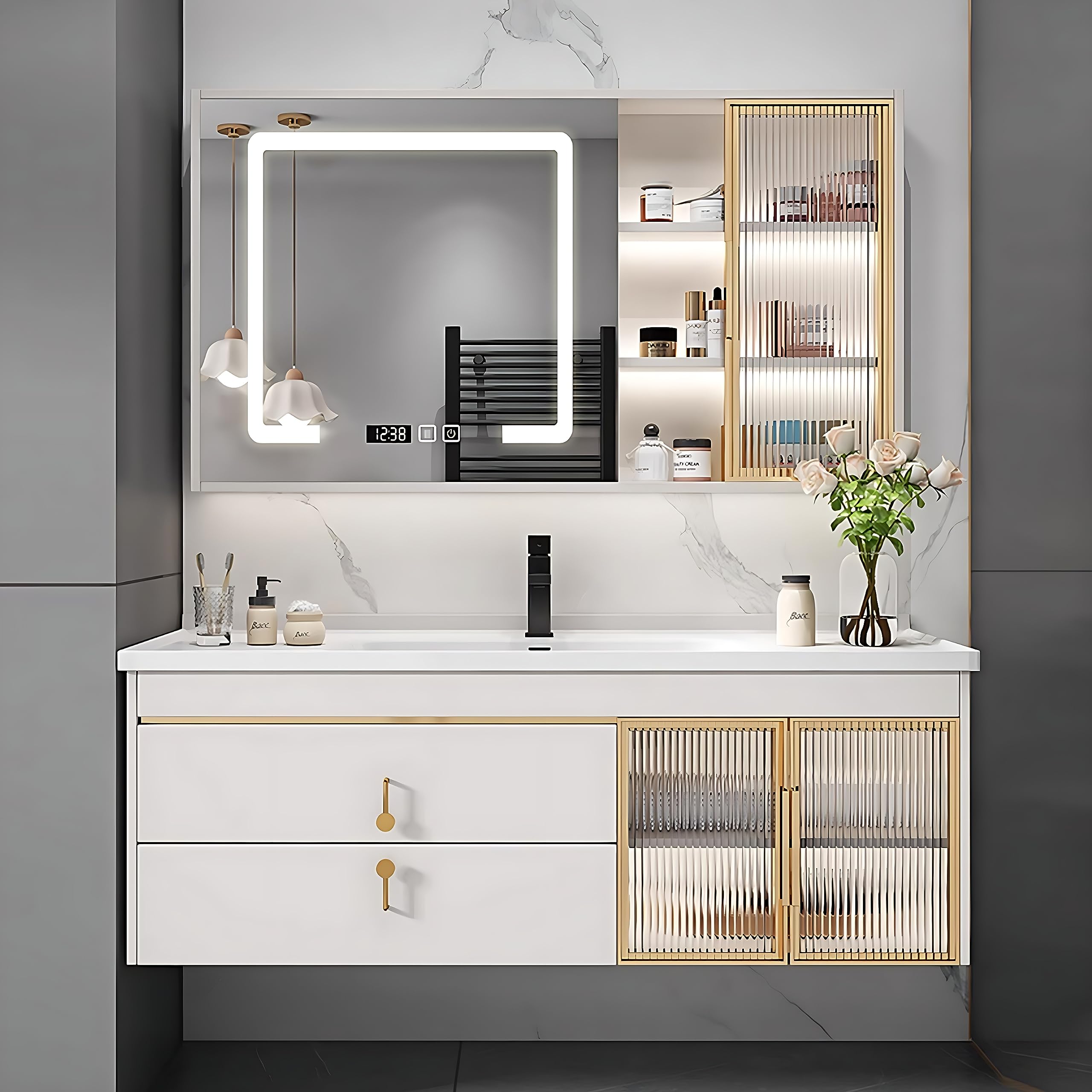 Amazon.com: ZGNBSD Floating Bathroom Vanity with Sink - Modern