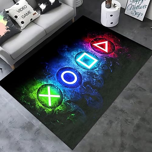 Alfombras de área de juegos, alfombra de jugador para niños, decoración de habitación de jugadores, alfombras de juegos para niños y adolescentes,