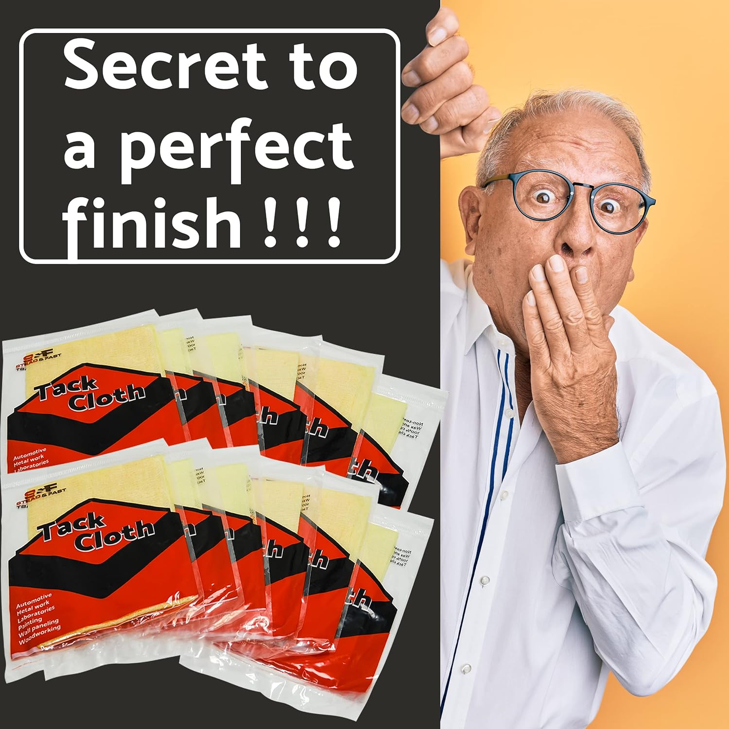 S&F STEAD & FAST Tack Cloth for Painting, 15-pc Premium Tack Cloths for Removing Dust from Woodworking, Tac Cloths/Tack Rag Bulk Set, 18"x36", Tack Rags for Staining, Automotive - Image 5