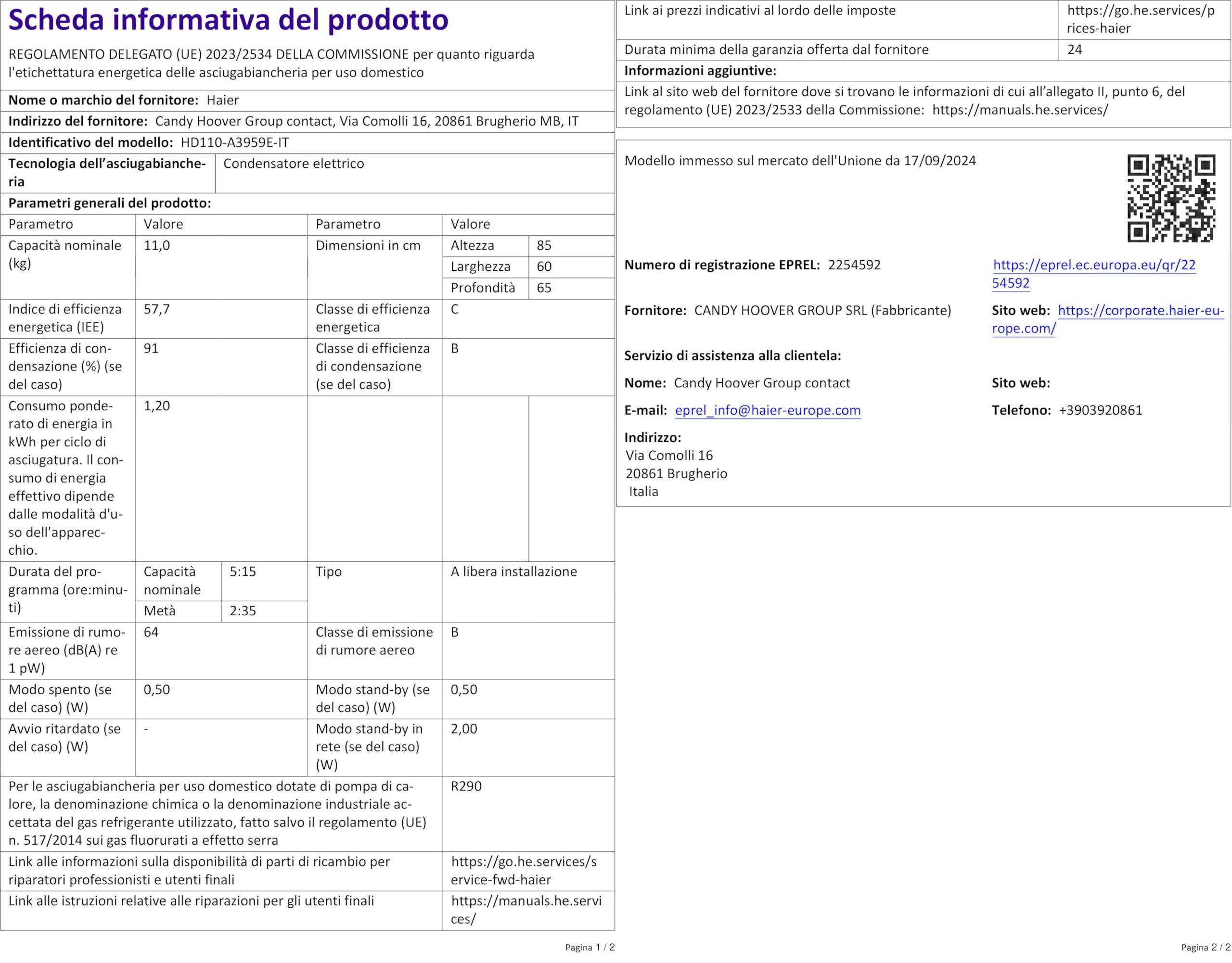 BOSCH Serie 4 WTH85208II Asciugatrice A Pompa Di Calore 8 Kg