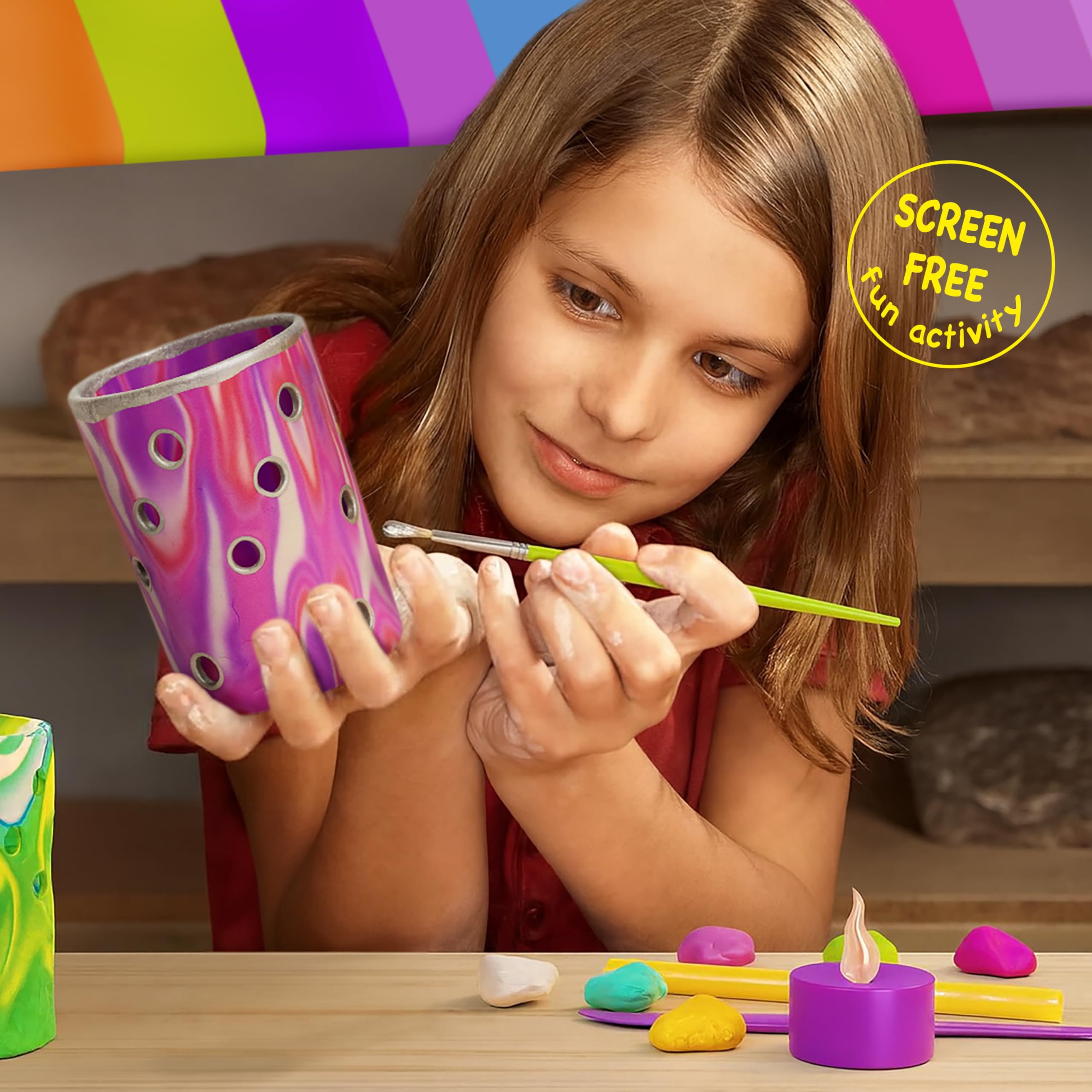 Light-Up Clay Lanterns Kit - DIY Arts & Crafts for Girls -3