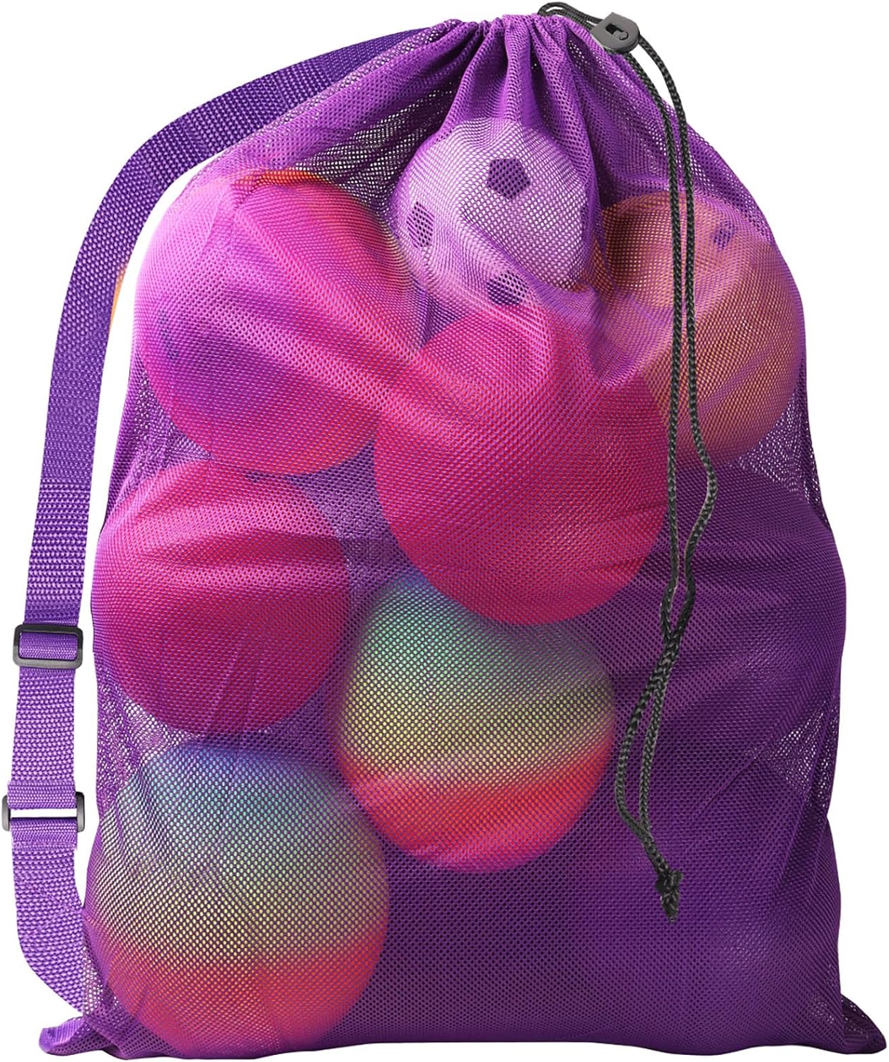 GSE Games & Sports Expert 24x36/30x40 X-Large Mesh Sports Equipment Drawstring Bag for Soccers, Basketballs, Footballs