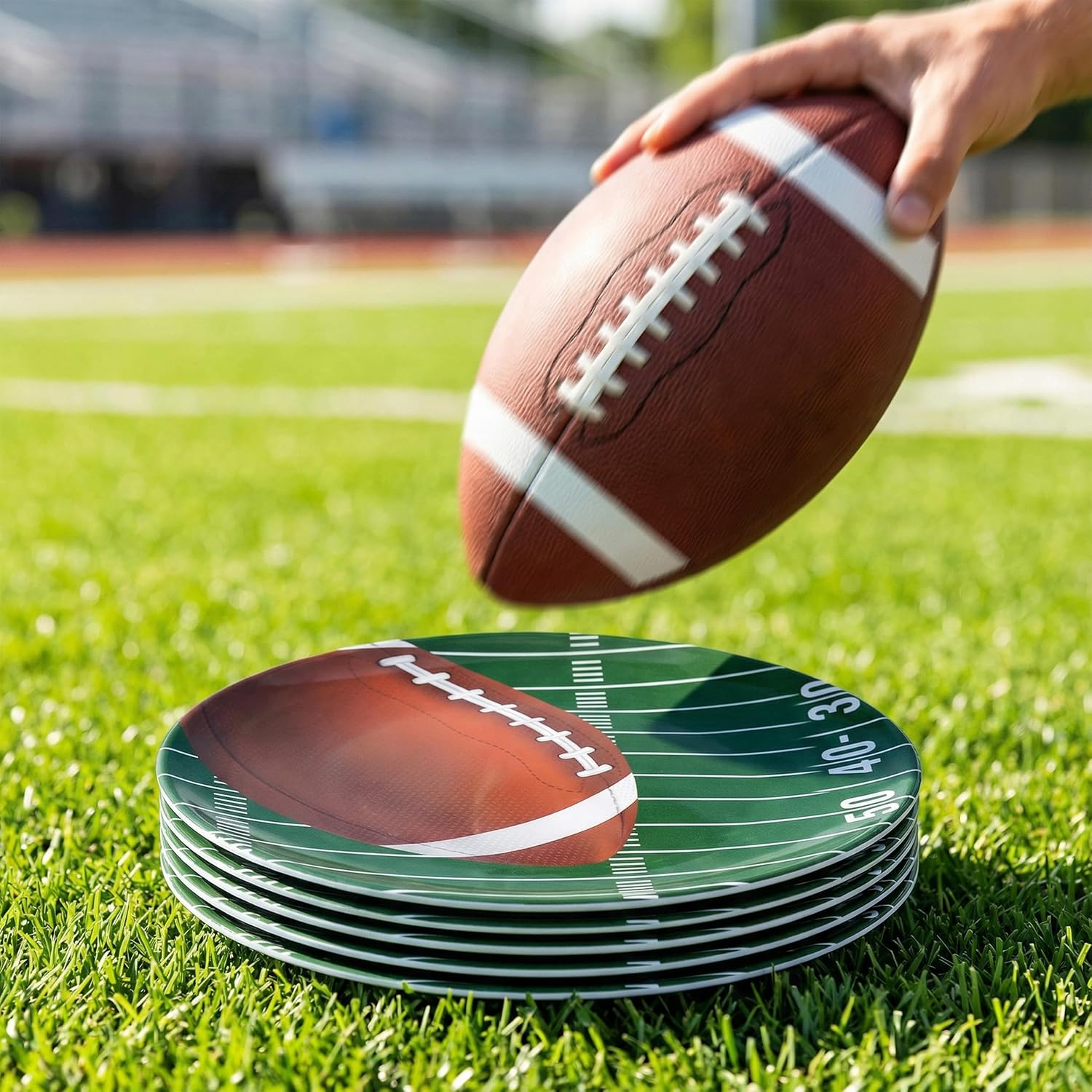 Football Parties Melamine Dinner Plate Set 6pcs 10 Inch image 3
