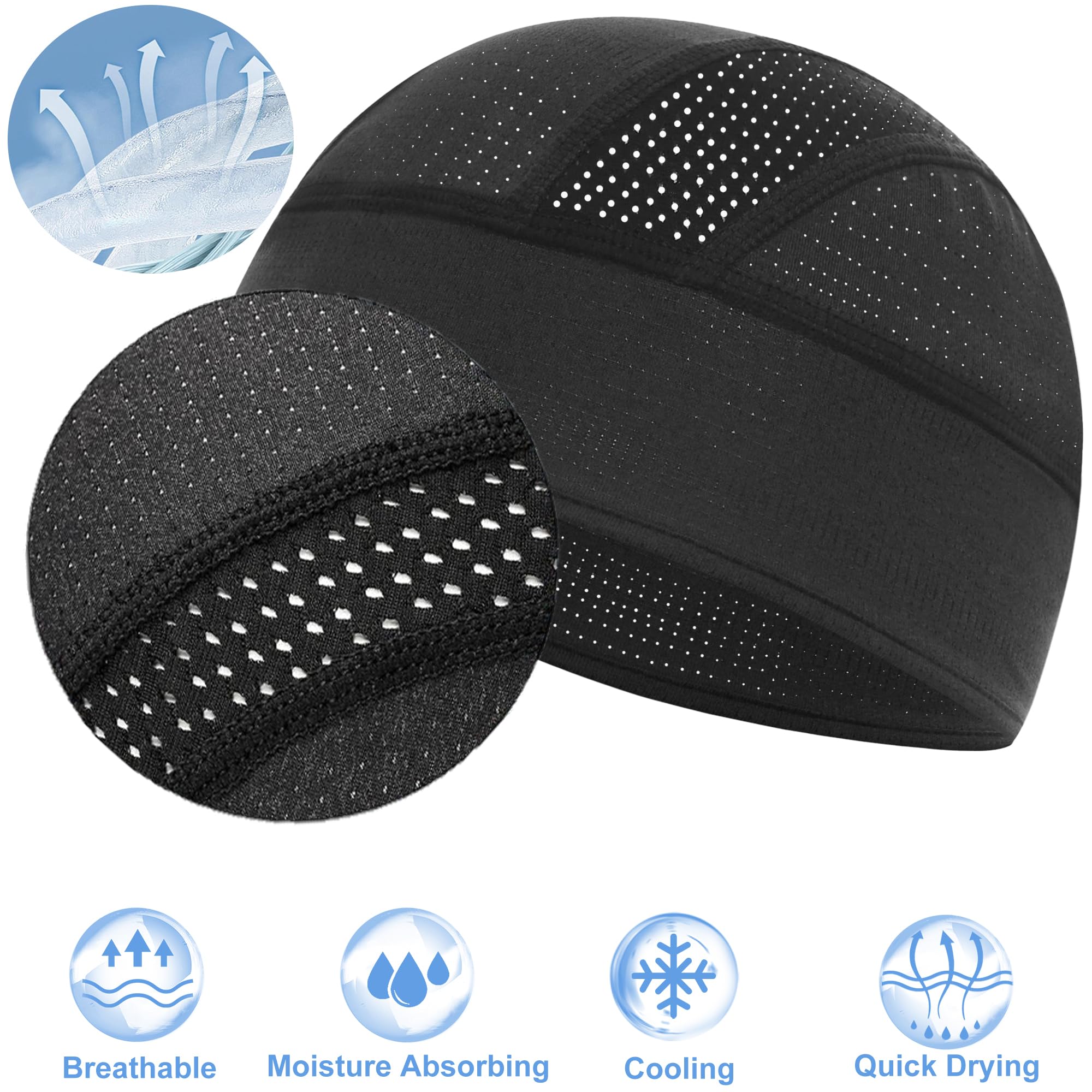 vidsel Gorro de malla transpirable que absorbe el sudor, para ciclismo, correr, para hombres y mujeres