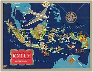AIRLINES OF K.N.I.L.M 1935 Vintage Illustration -Unframed- Print (11x8.5")