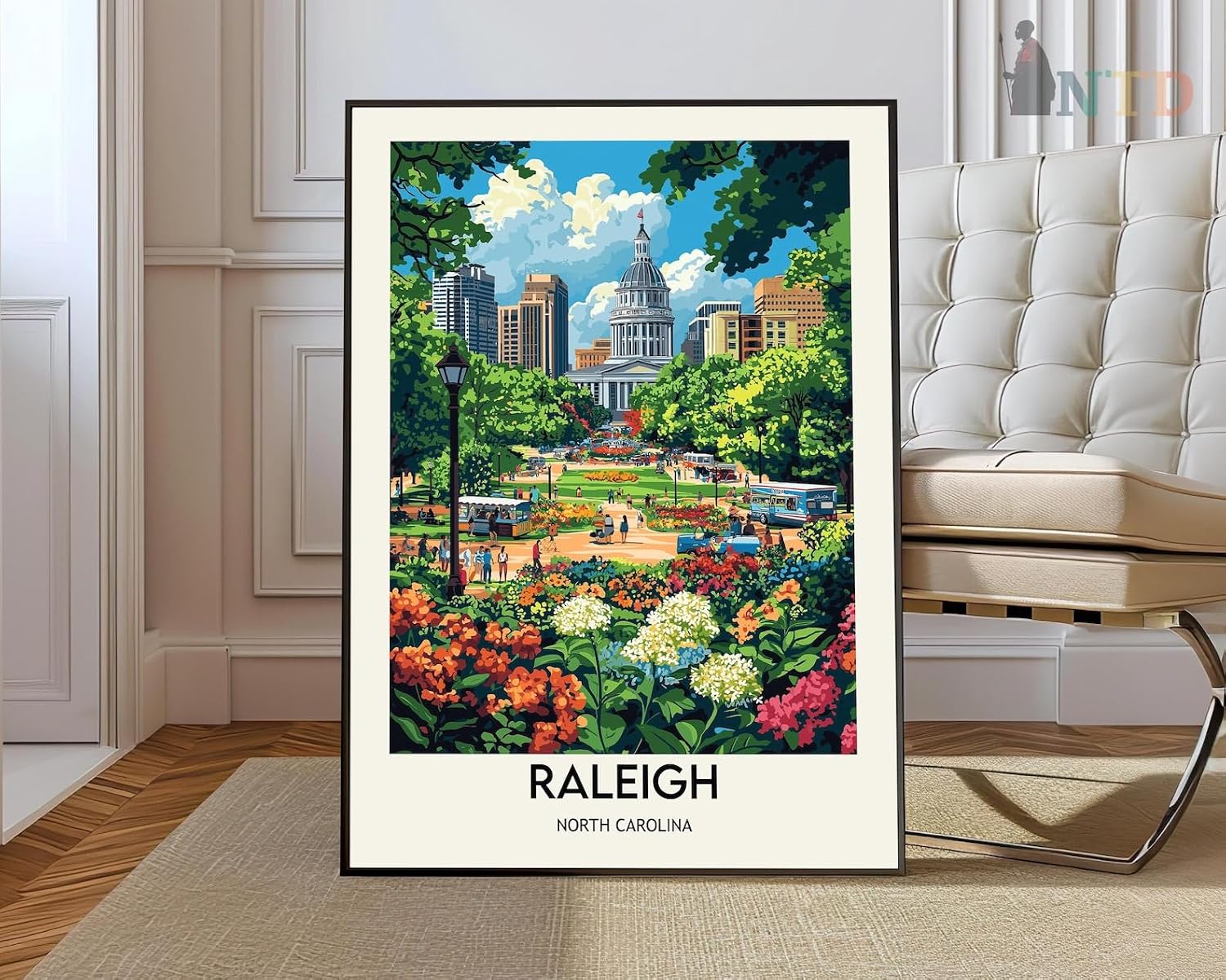 Amazon.com: Raleigh North Carolina City Skyline Poster Wall Art Print ...