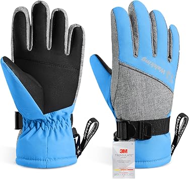 Kids Winter Gloves-3M Thinsulate Snow Waterproof Ski Cold Weather Insulated Outdoor Snowboard Gloves for Boys Girls Youth