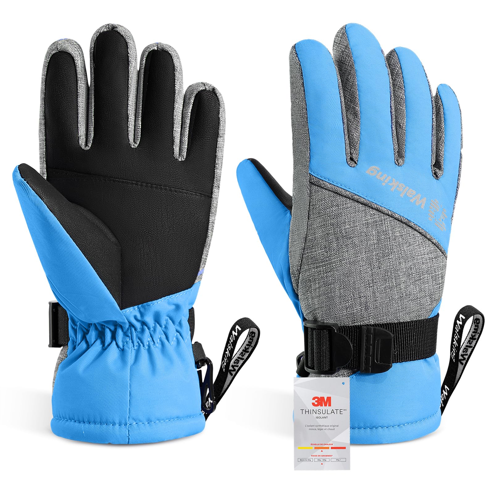 Kids Winter Gloves-3M Thinsulate Snow Waterproof Ski Cold Weather Insulated Outdoor Snowboard Gloves for Boys Girls Youth