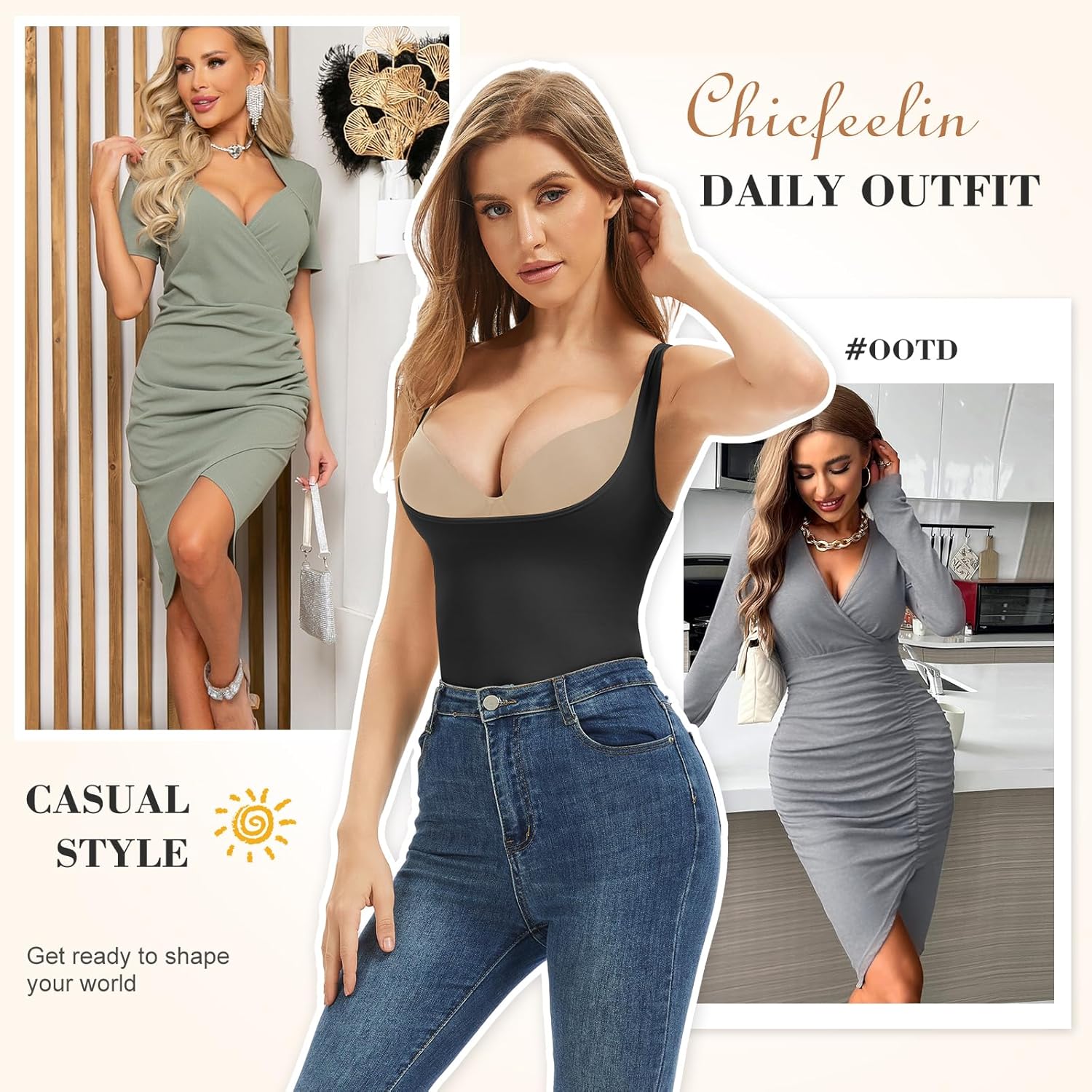 Women's Underbust Shaperwear Tank Tops Tummy Control Seamless Shaping Camisole Slimming Tanks - Image 5