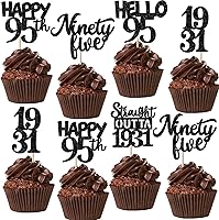 Vista 33 de 30 piezas de decoraciones para pastel de cumpleaños número 10, decoraciones de cupcakes negras con brillo, 10 feliz cumple, directo desde 2016, 10