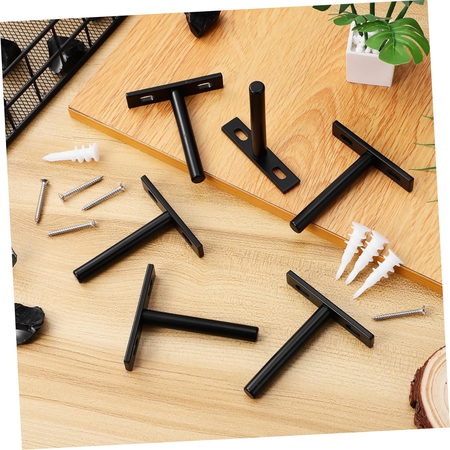 10pcs Floating Shelf Brackets Iron Angle Brackets for Wall Shelves Strong and Stable for Home Decor Modern Design for Bookshelves and More