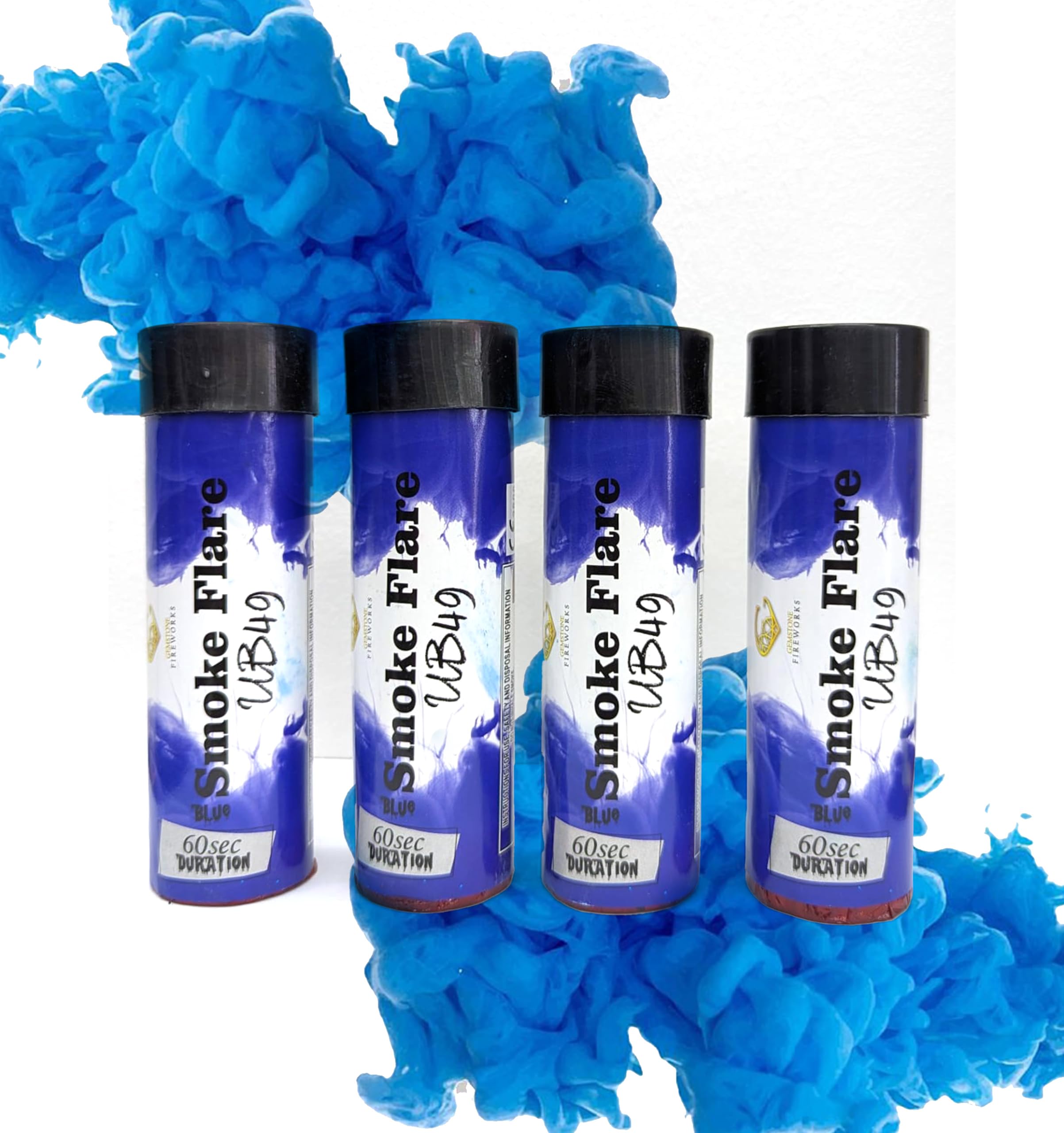 Gemstone Fireworks 4 Pack of Smoke Flares pull ring for Paintball, Weddings, Photoshoots, and Special Effects