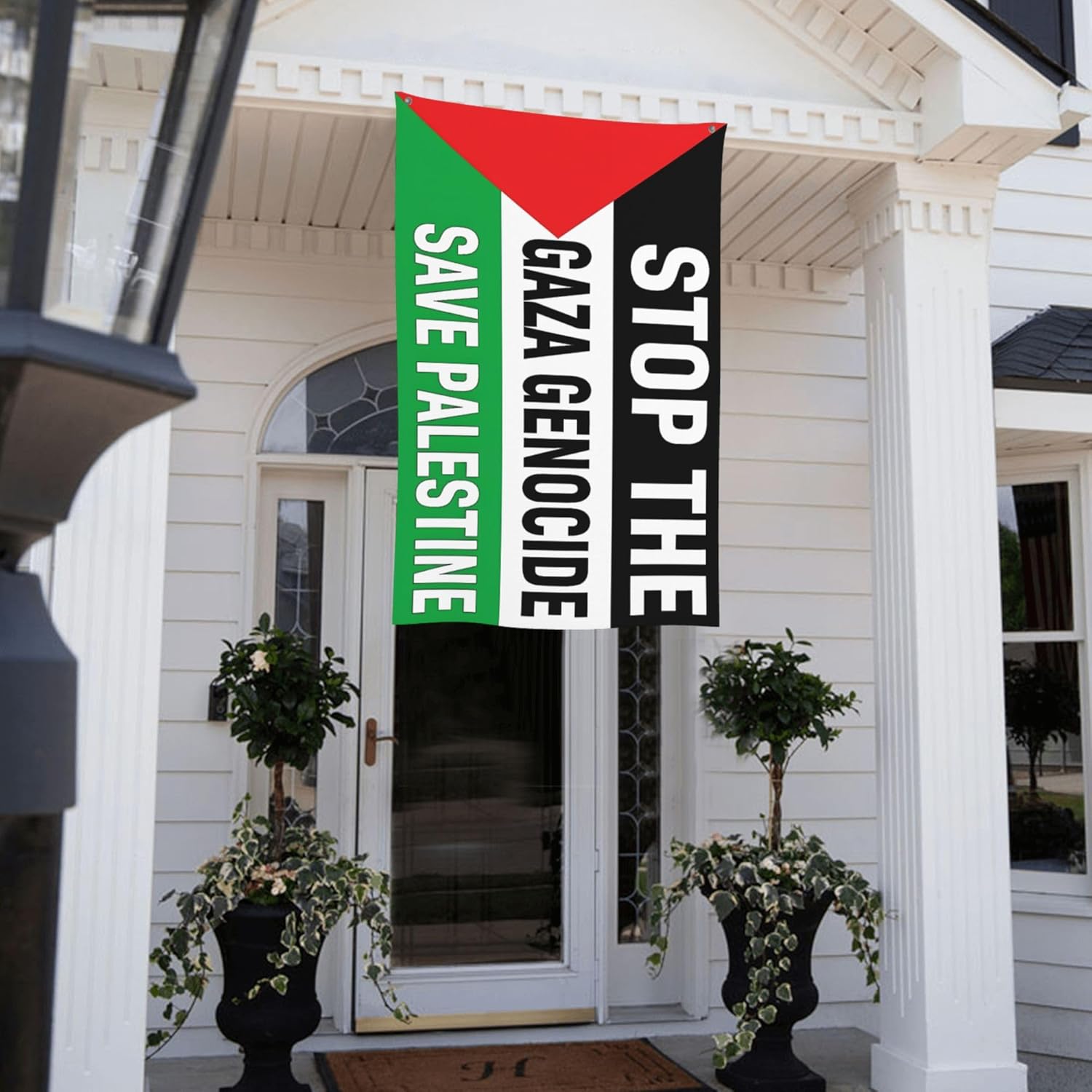 Stop The Gaza Genocide Save Palestine Flag Free Gaza Stand with Palestine Palestinian Peace Garden Flags for Outside 5x8 Banner Yard Signs