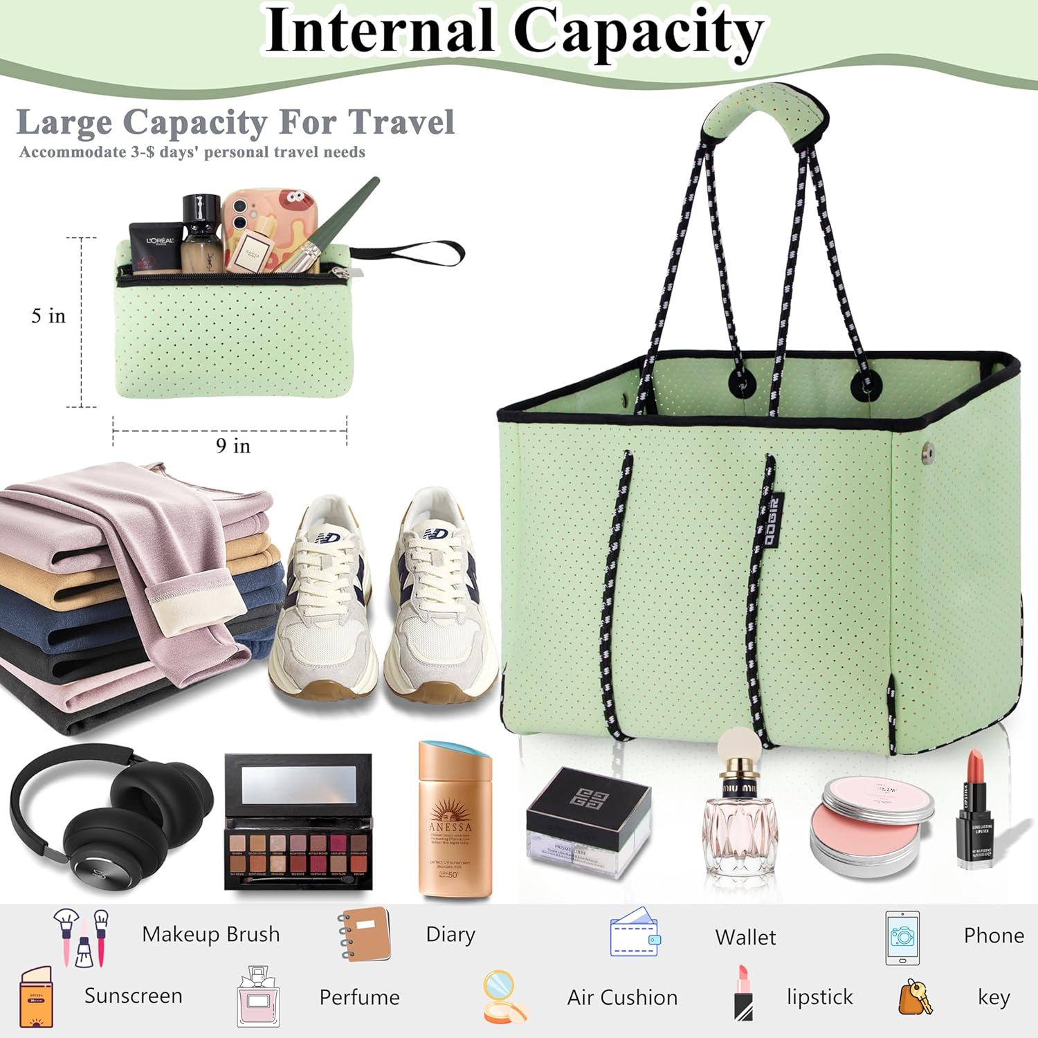 QOGiR Multipurpose Gym Beach Bag, Light Weight, Large, Sports … … - Image 6