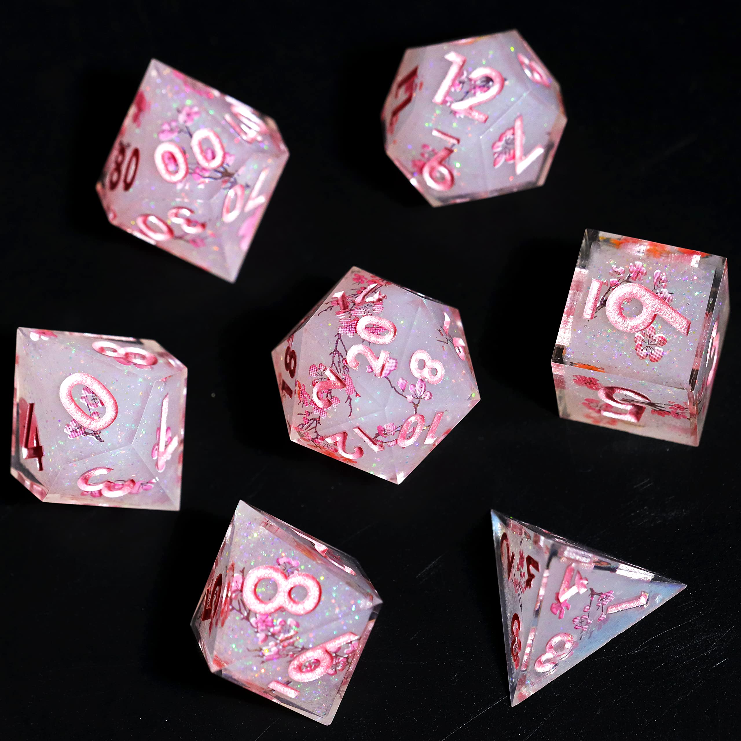 Mini Planet Sharp Edge Polyhedral RPG MTG Dungeons and Dragons Handmade DND Dice Set
