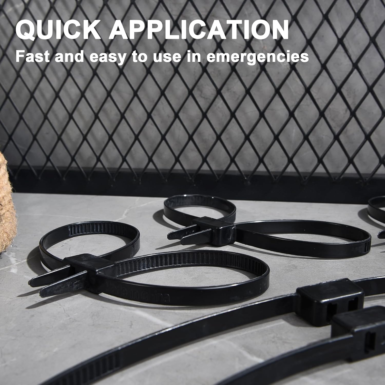 MGTECH 50 Pcs Zip Tie Handcuffs, Heavy Duty Double Locking Zip Ties Hand Cuffs Restraint, Police Nylon Flex Cuffs Law Enforcement, 27.5" Long, 250 Lbs Tensile Strength, Black
