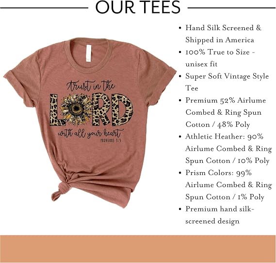 Love in Faith | Trust in the Lord | Autumn Shirts for Women | Christian Graphic Tee | Inspirational Gift for Her