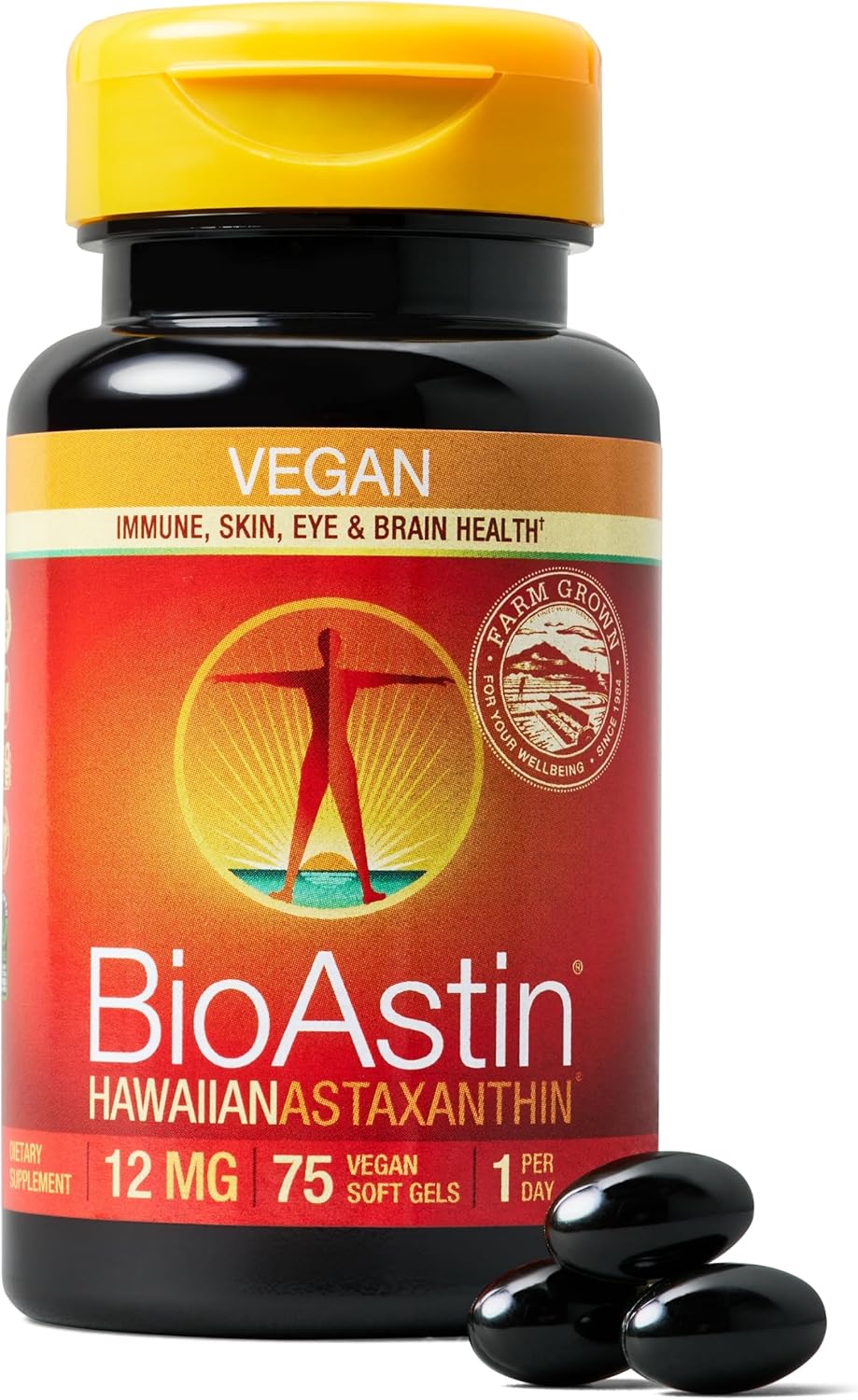 Nutrex Hawaii Vegan BioAstin Hawaiian Astaxanthin - 12mg, 75 Softgels