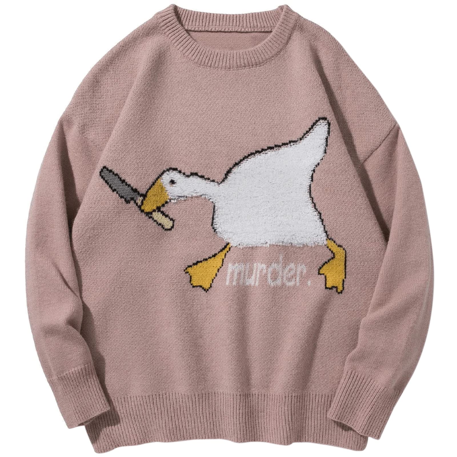 Laixton Men's Graphic Oversized Sweater Unisex Knit Aesthetic Sweaters Streetwear Casual Tunic Pullover Jumper