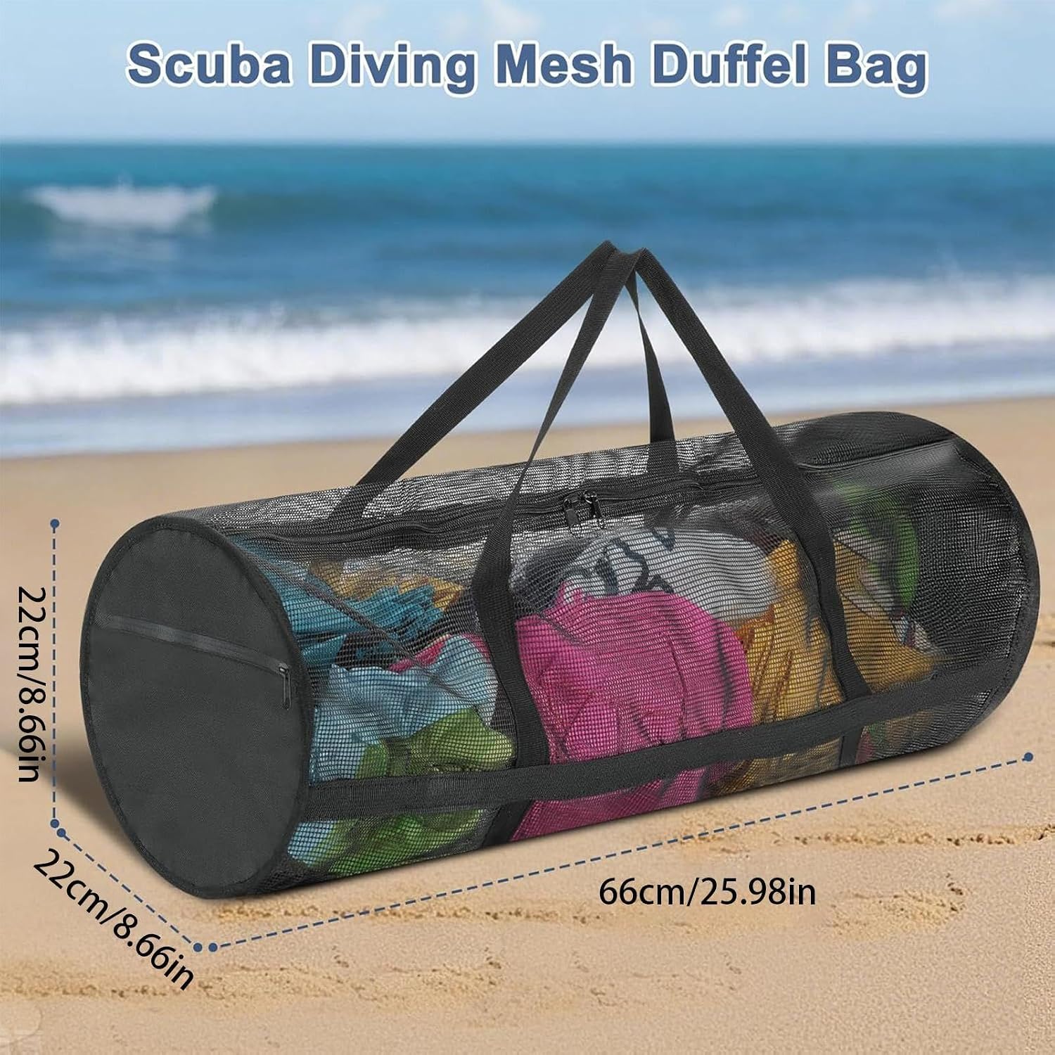 Scuba Bag Swim Gear Bag | Duffle with Zipper Shoulder Strap for Gym Sports Pool Travel Fishing Laundry Snorkeling Swimming Beach Diving