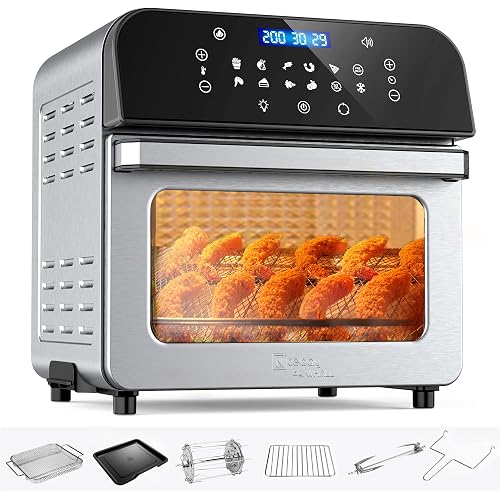WHALL Air Fryer, 5.5QT Air Fryer Oven with LED Digital Touchscreen, 12-in-1 Cooking Functions Air fryers, Dishwasher-Safe Basket, Stainless Steel/BS
