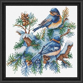 Luca-S Counted Cross Stitch kit The Birds-Winter, 21x21cm, DIY