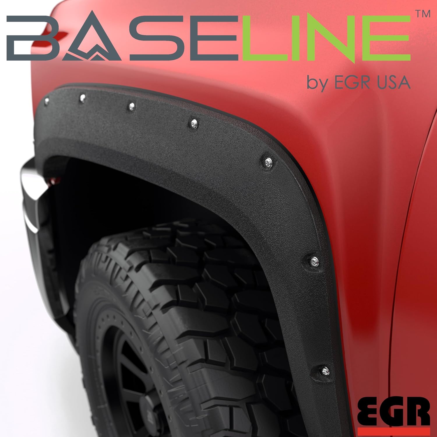 EGR BLF1024 Baseline Series Bolt-on Style Fender Flares Compatible with Chevy Silverado 1500 Standard, Extended & Crew Cab (07-13), 2500HD/3500HD Standard, Extended, & Crew Cab (15-19) (Non Dually)
