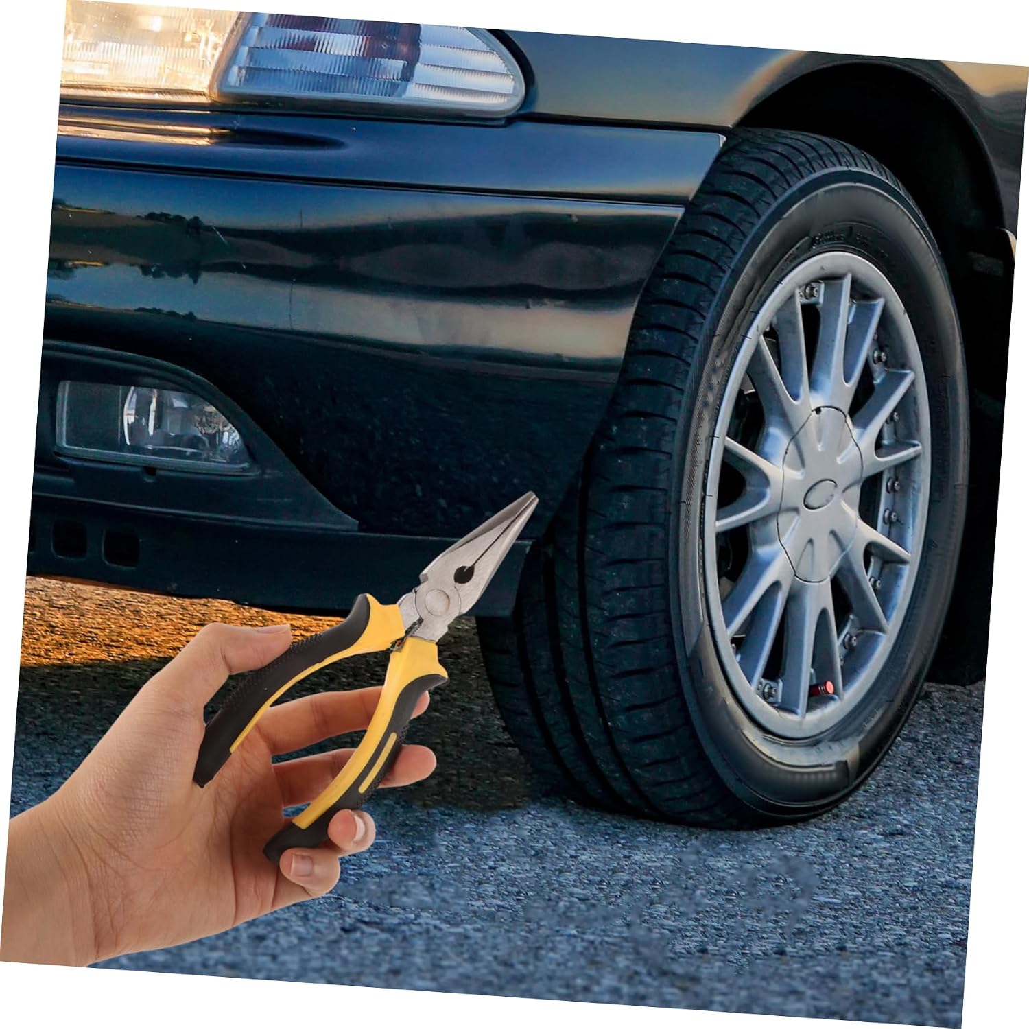 CHILDWEET Tire Repair Tool Set Kit Puncture Repair Heavy Duty for Cars Suvs Trucks