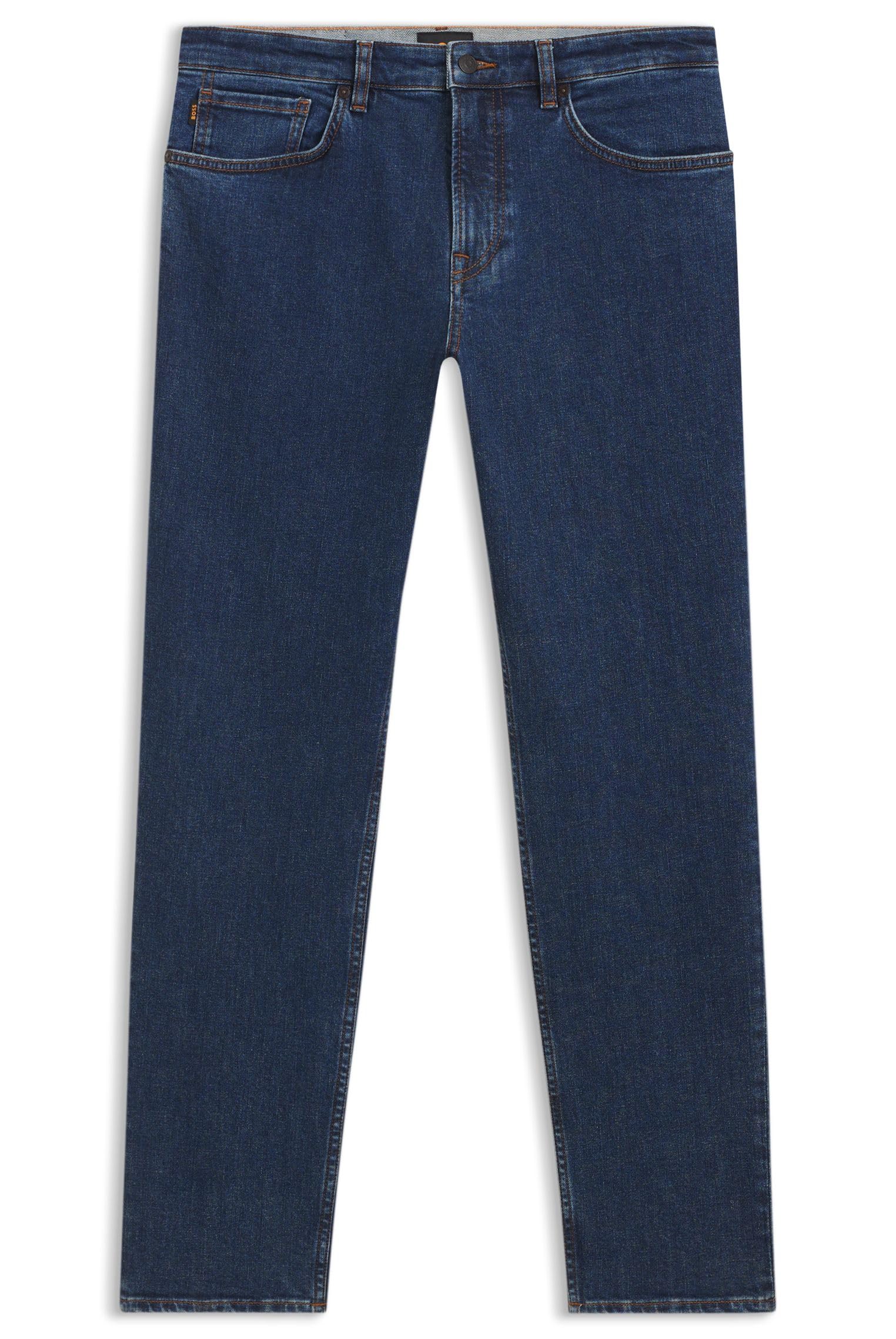 BOSS Mens RE.Maine BO Maine Regular-fit Jeans in Blue Stretch Denim