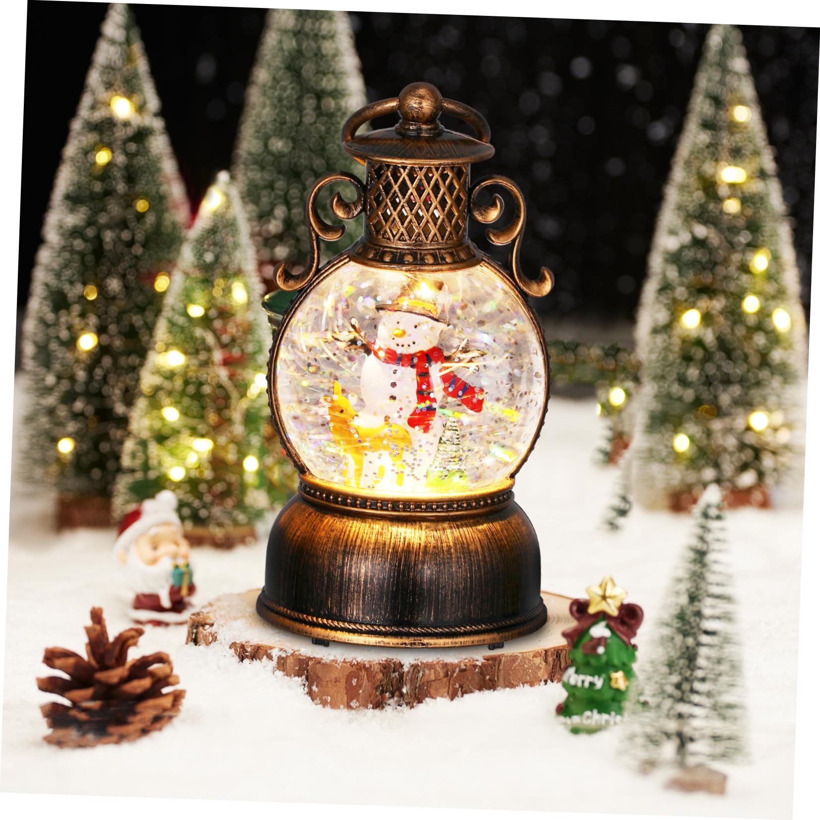 Angoily Globo di Neve Natalizio Musica, Plastico e Vetro, Uso Duraturo e Illuminazione, Decorazione Elegante per Riunioni di Famiglia e Regali Premurosi