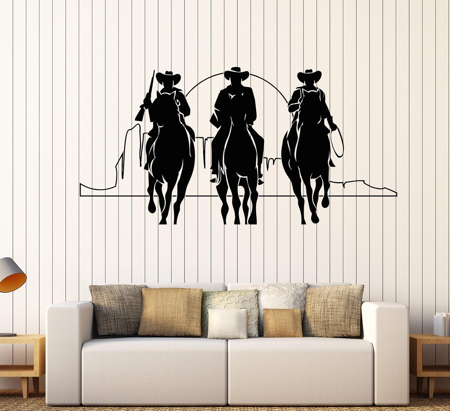 DesignToRefine Vinyl Wall Decal Western Cowboys Horses
