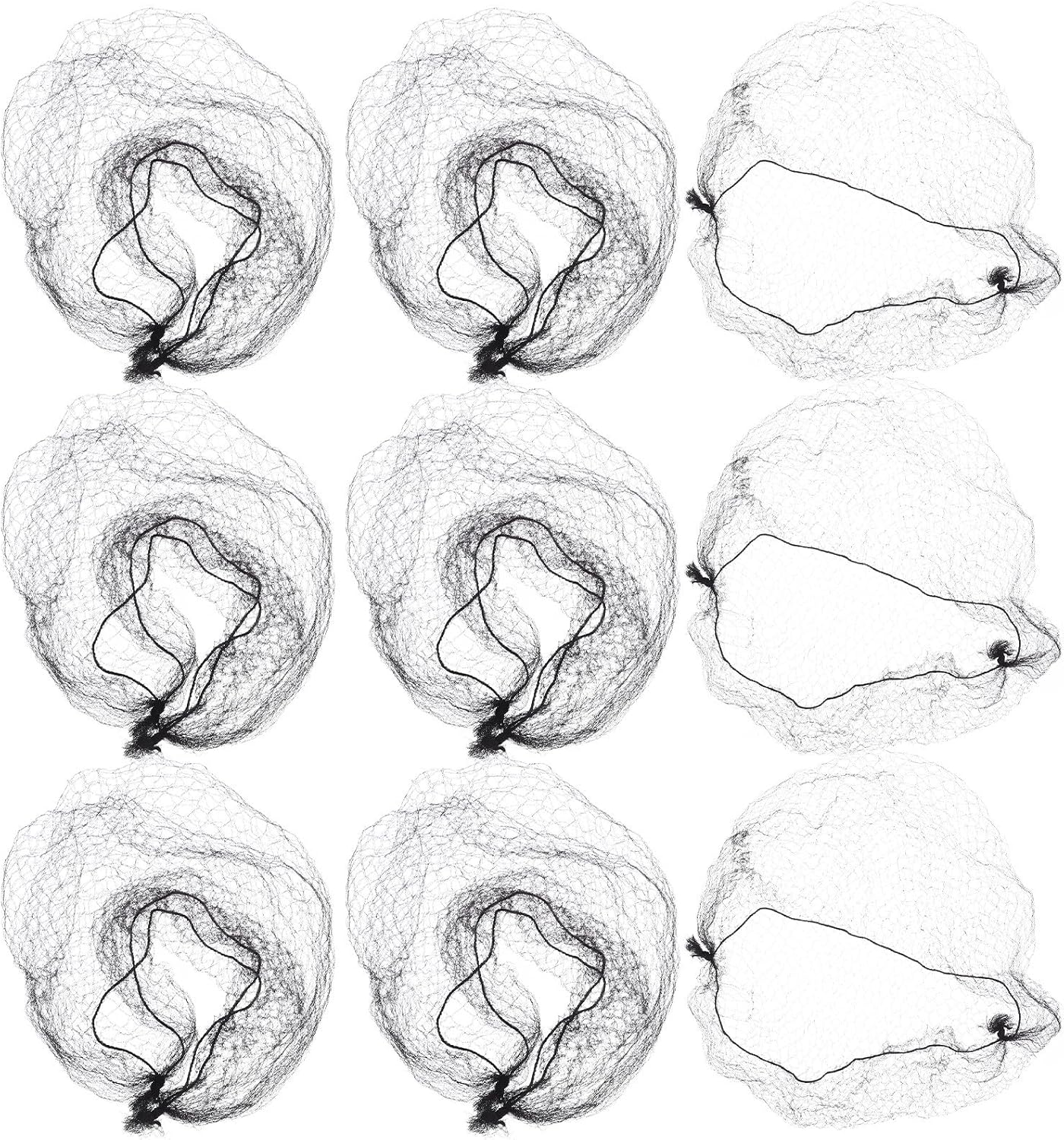 Hair Net 20 Inch Nylon Mesh Invisible Black for 100pcs Bun Cover | High Elastic Edge, Secure Fit Design, Prevents Slipping, Women and Men Use, Ballet and Catering Settings