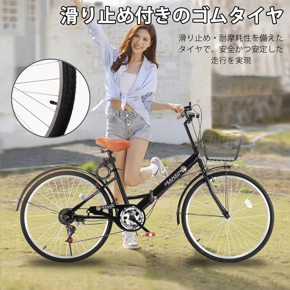 しあしあたん☆ Amazon | J-TANXJ 折りたたみ自転車 7段変速 26インチ 軽量 素早く折畳