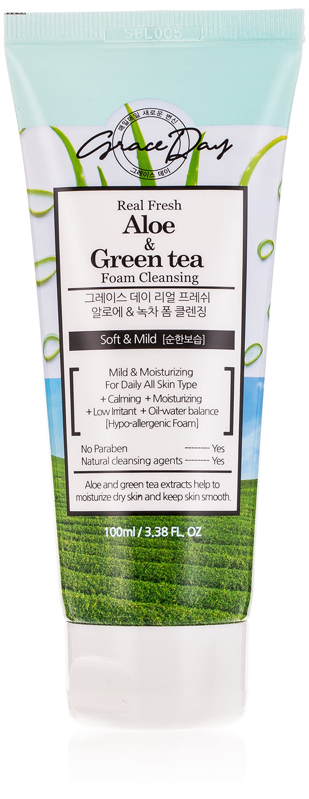 GRACE DAY Real Fresh Aloe & Green Tea Foam Ceanser