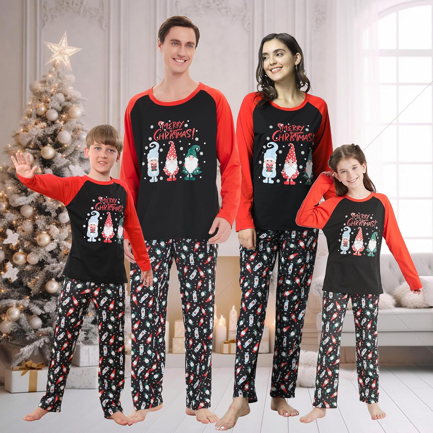 Vozanet Famliy Matching Pajama Sets With Santa Claus Patterns Christmas Sleepwear Jammies for Men Women Kids Xmas Clothes - Image 7