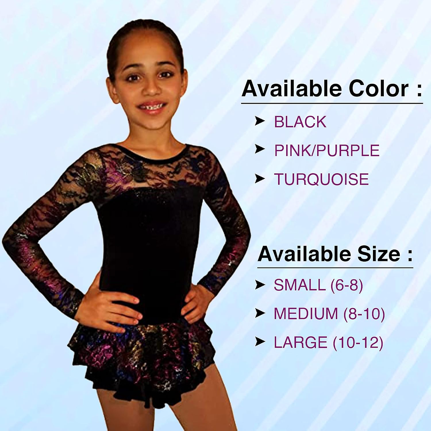 Ice Fire Velvet Figure Ice Skating Dress | Long Sleeves, Stretchable Figure Skating Dress