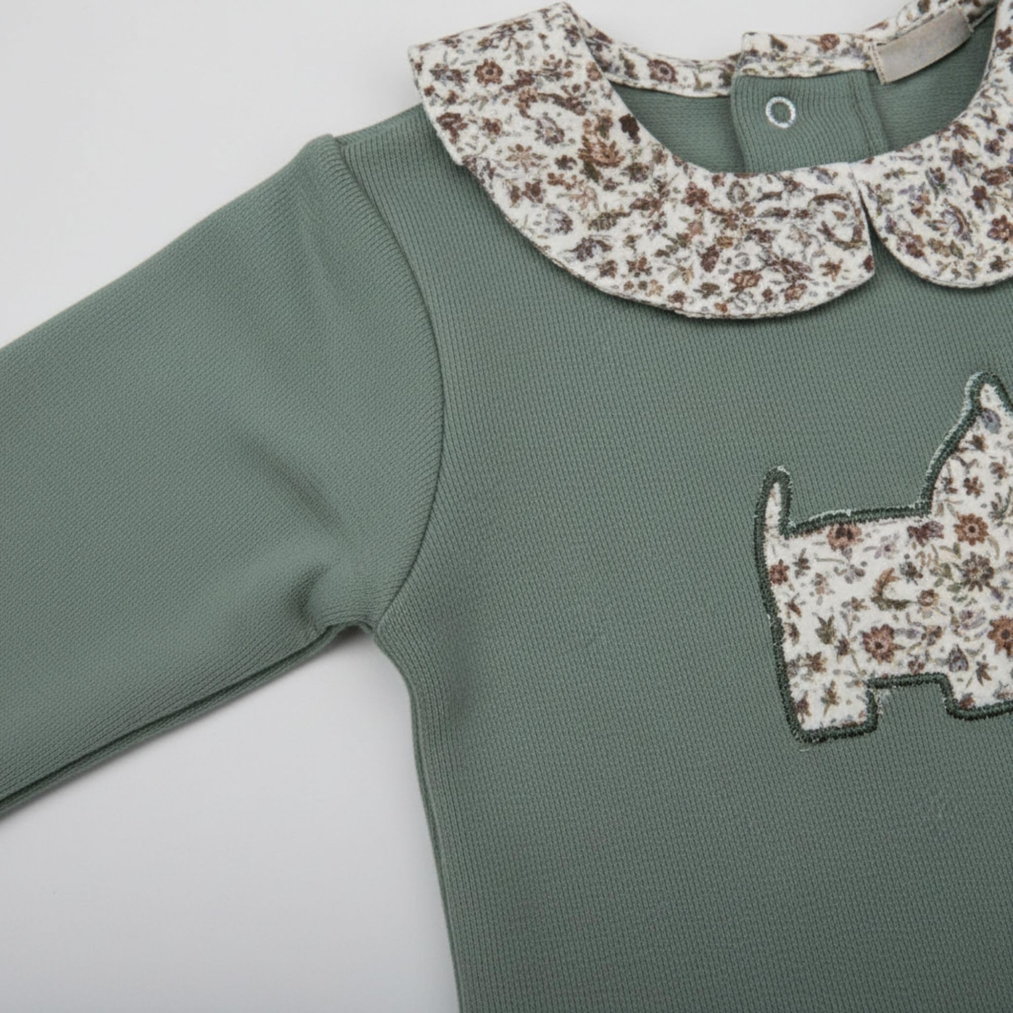 BABIDU | Chandal Niña con Sudadera Bordado Casita, Cuello y Volantes Florales, Pantalón Largo a Juego, Conjunto Completo Felpa Algodón Suave, Ropa Infantil de 1 a 4 Años