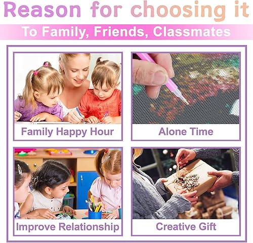 Miniatura 4 de Kit de pintura de diamantes para ojos, kit de arte de diamantes para adultos, 5D encantadores puntos de diamante redondo para la interferencia de