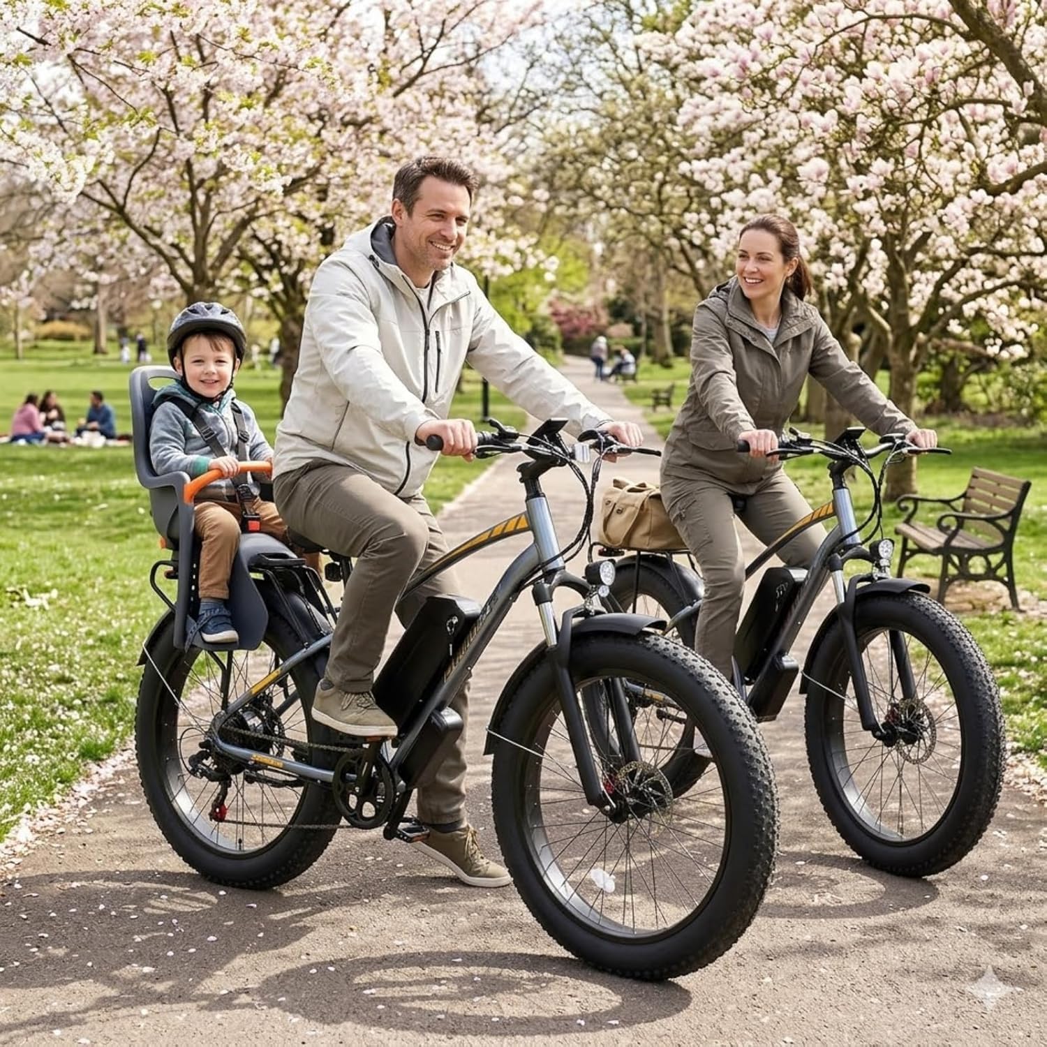 Electric Bike for Adults 1500W 50+ Miles 62NM Torque Full Suspension Ebikes for Adults 30 mph Commuting Bright Headlight Dual Disc Brakes E Bike, 26" Fat Tire 30° Max Slope