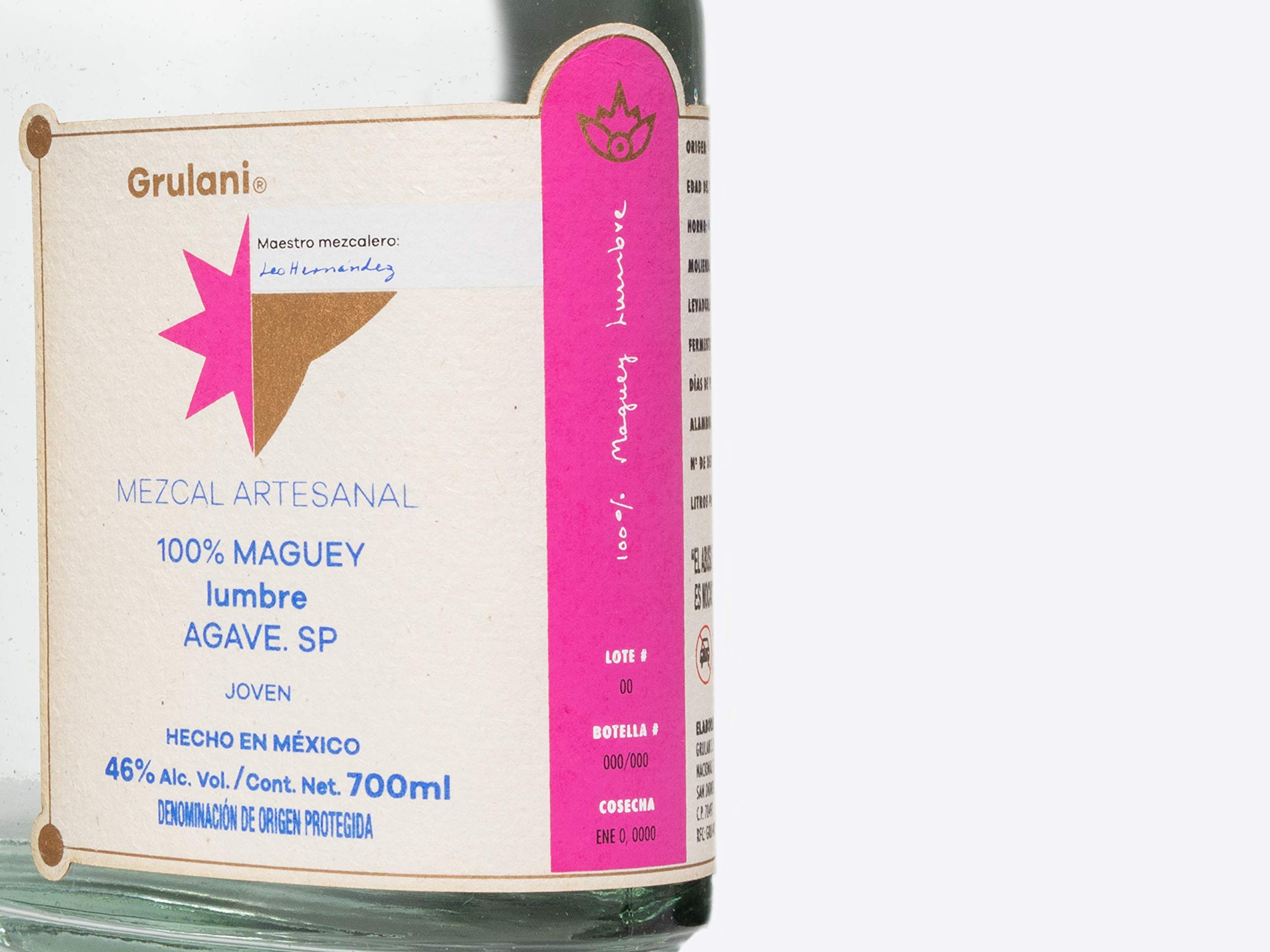 MEZCAL ARTESANAL GRULANI 100% Lumbre