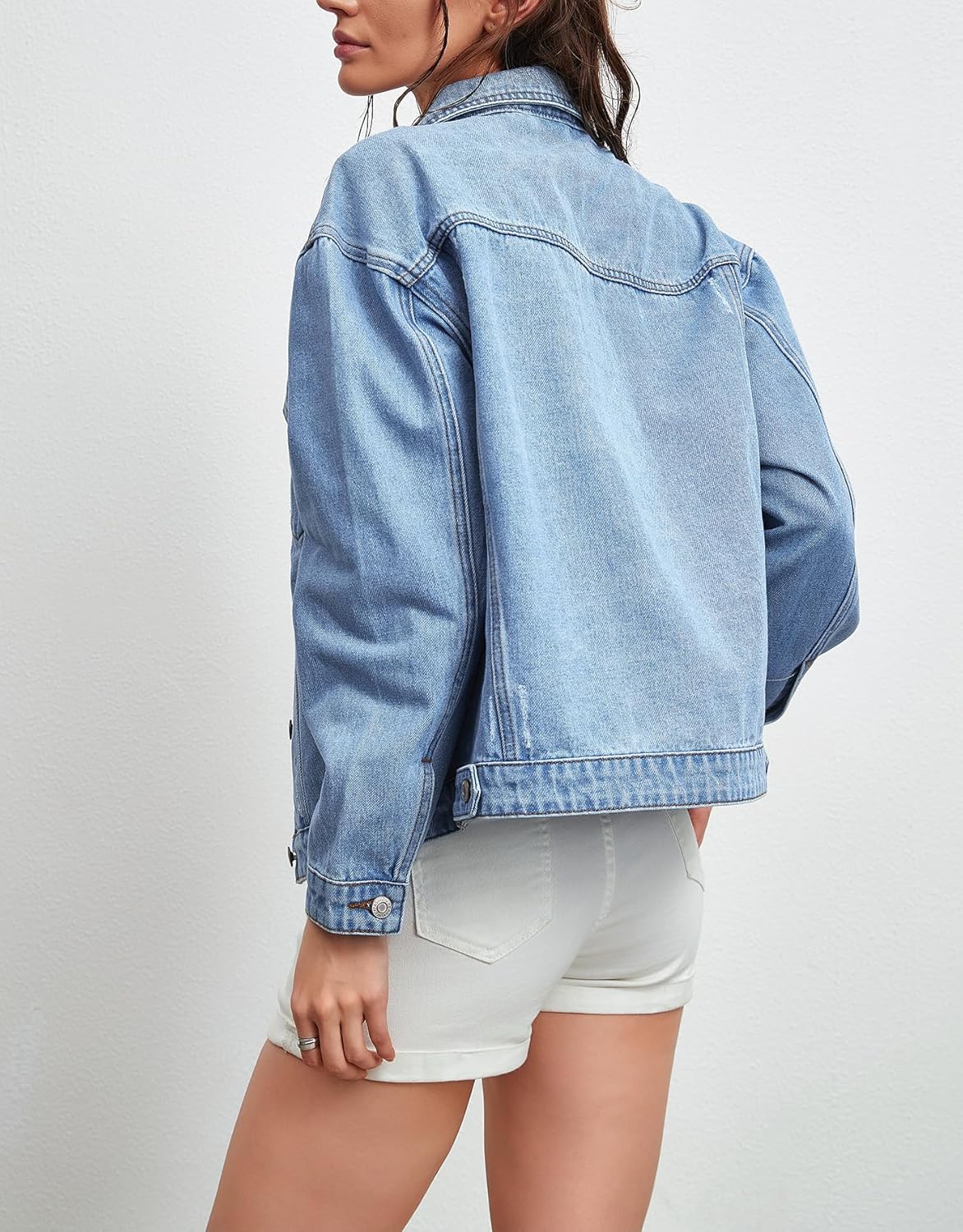 Kedera Women Casual Button Down Denim Jacket Long Sleeve Oversized Jean Jacket Fall Winter Trendy 2025 Fashion Coat - Image 4