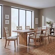 Dining Chairs Set of 2 Farmhouse Kitchen Chairs with Upholstered Cushion Back and Seat Ladder Back Side Chairs for Dining Room Living Room RestaurantBlack Frame, Chenille Beige