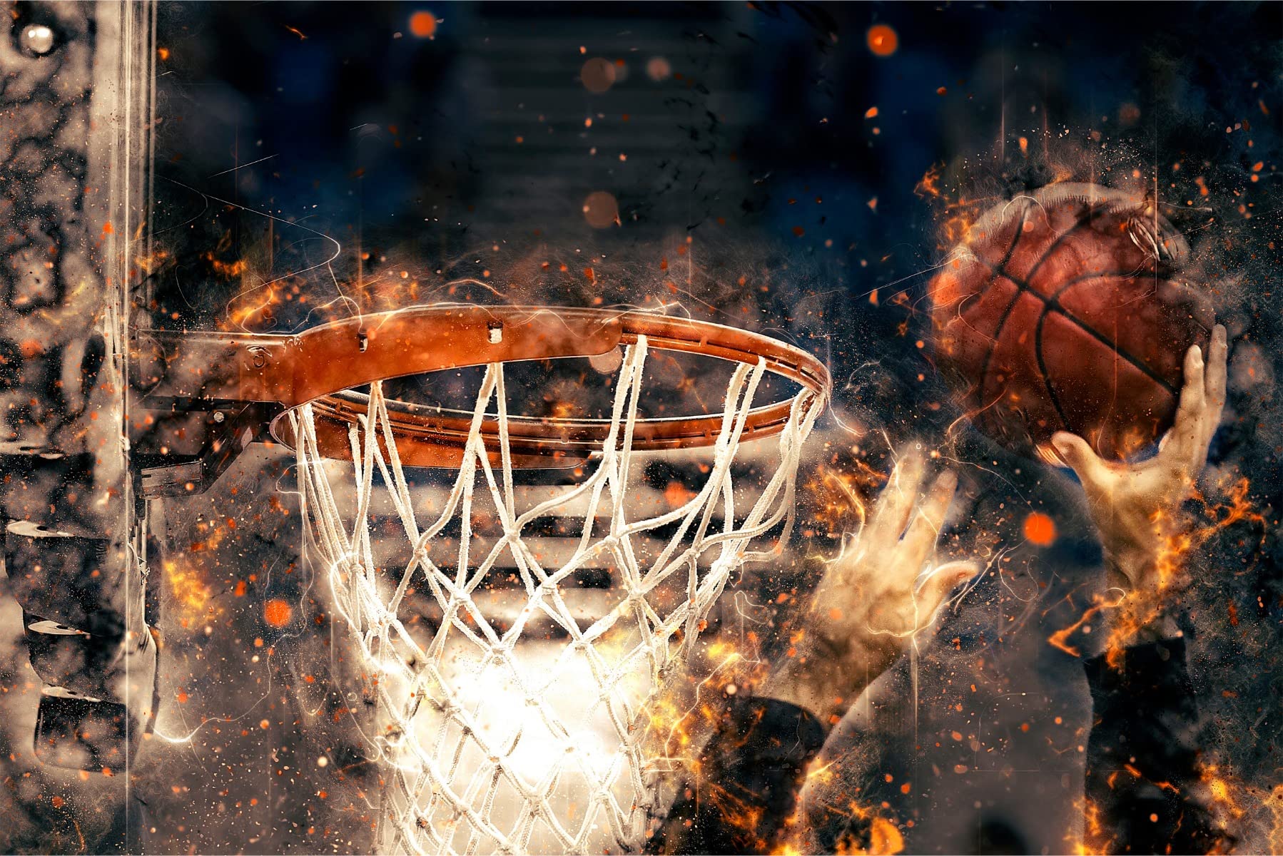 Muralo Papel Pintado Autoadhesivo Baloncesto - 368x254 cm