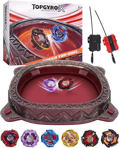 X Stadium Starter Kit - with 6 X Tops, 2 Launchers & 1 Arena | Ultimate Competitive Spin Top Battle Set, Gift for Kids, Boys, Girls Ages 6+
