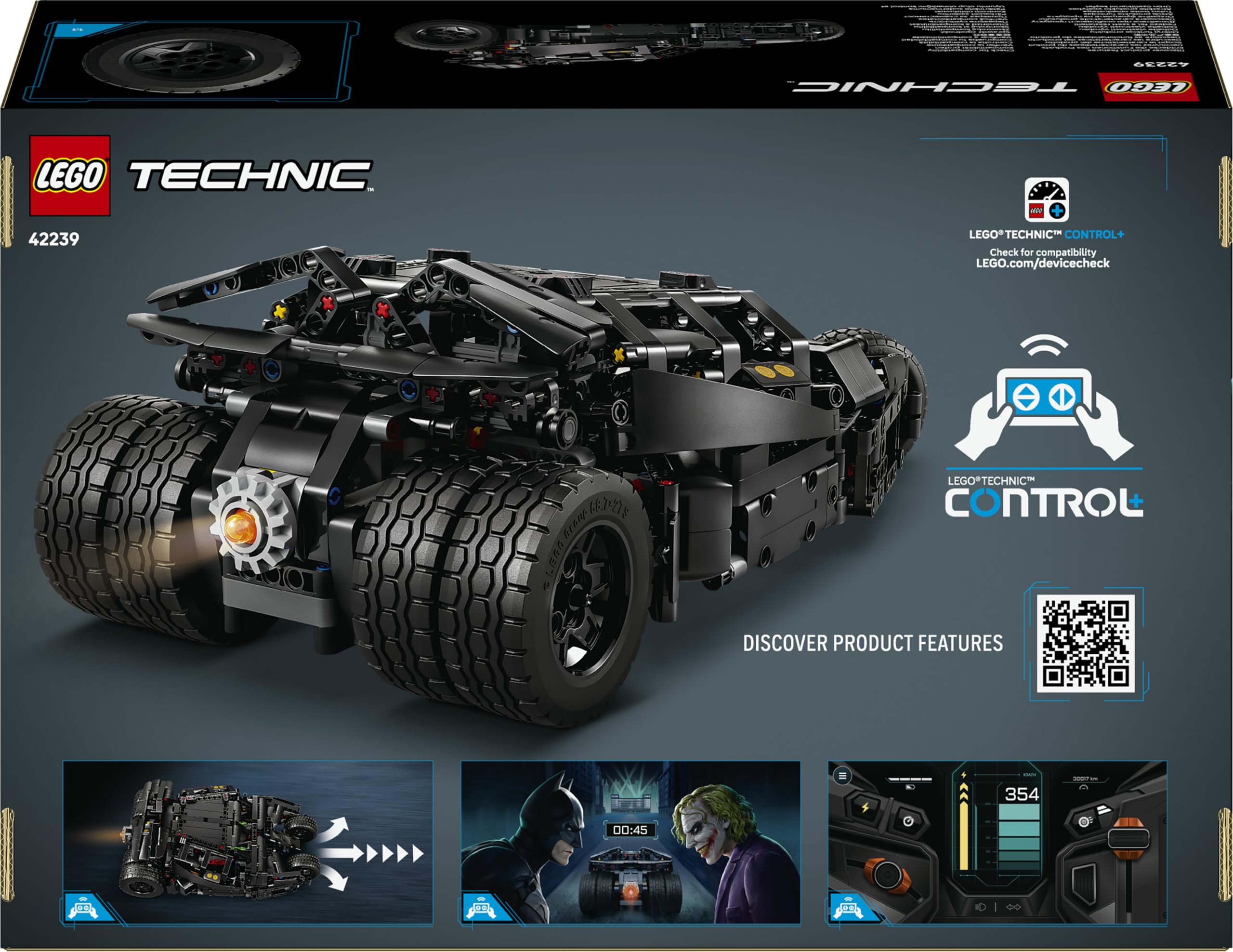 LEGO Technic Batmobile Tumbler - ferngesteuertes Spielzeugauto - Batman Fanartikel - Modell mit Lenkung und Scheinwerfern - Geschenkidee für Kinder ab 12 Jahren - 42239