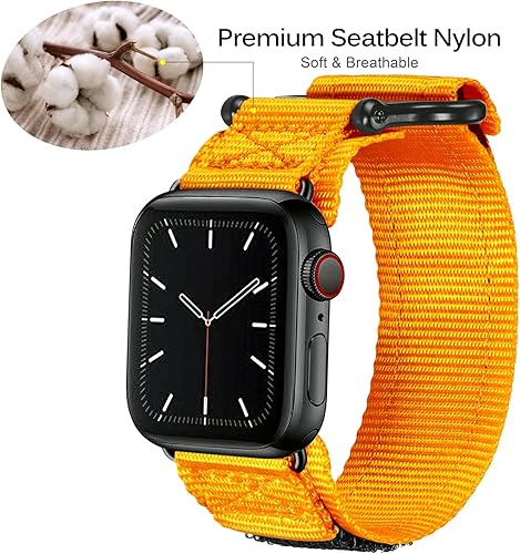 Miniatura 8 de Compatible con Apple Watch, correa deportiva de nailon súper resistente con diseño de bucle tejido para iWatch 4244453840411.929 in, correa militar